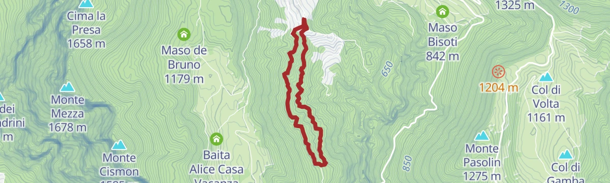 Route map: Walk - Footpath Pian di Mela